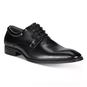 Alfani Andrew Black Plain-Toe Derby Dress Shoes Men’s 7.5 modern sleek lace-up